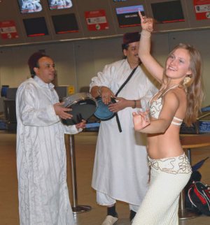 Belly dancer with live musicians