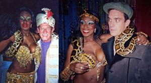Belly dancer with Robbie Williams and John Hurt