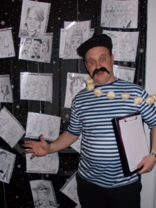 Caricaturist at French Fancy Dress event