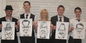 A range of caricatures by one artist
